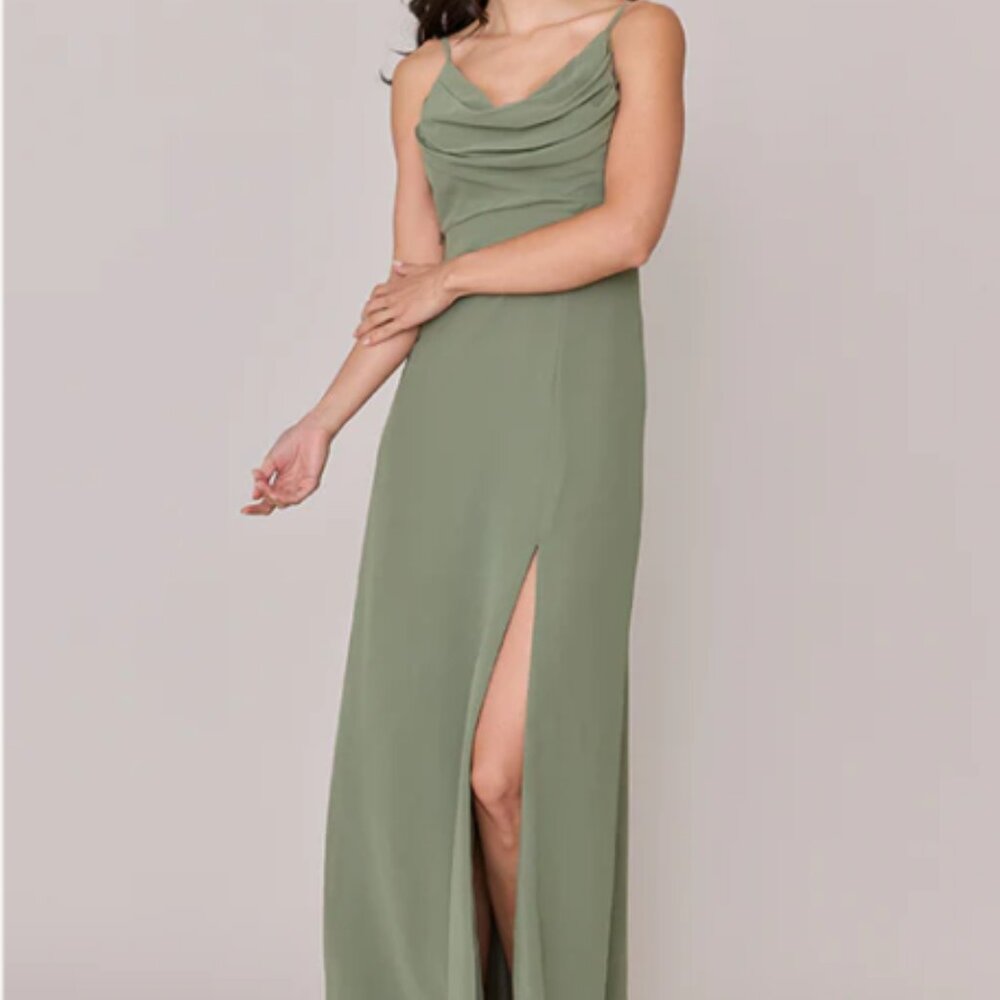 Formal green dress by Revelry